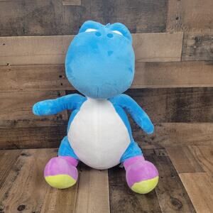 Rare 2018 Nintendo‎ Super Mario World Blue Purple Yoshi Large Stuffed Plush 21"